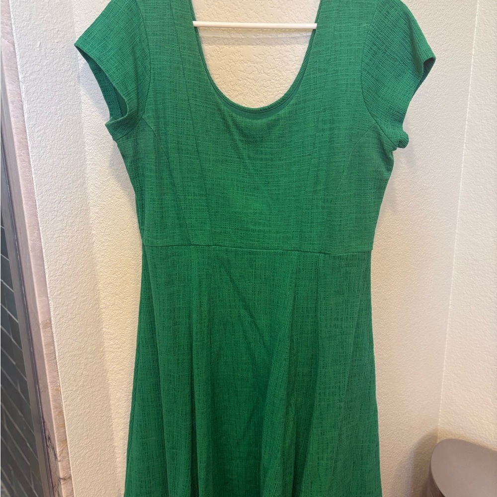 Anthropologie Green A-Line Scoop Neck Dress
